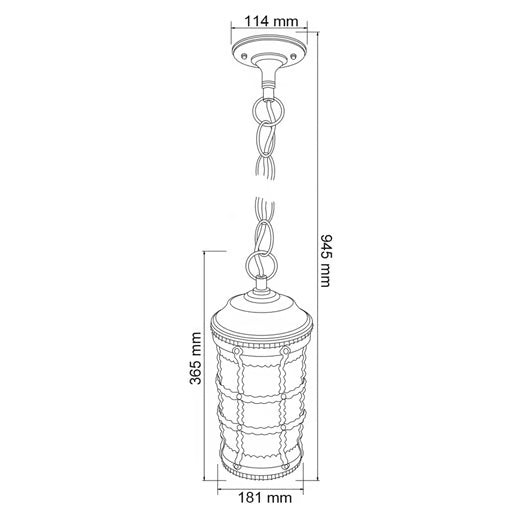TECNOLITE FAROL SUSPENDIDO ALUMINIO/BRONCE ANTIGUO