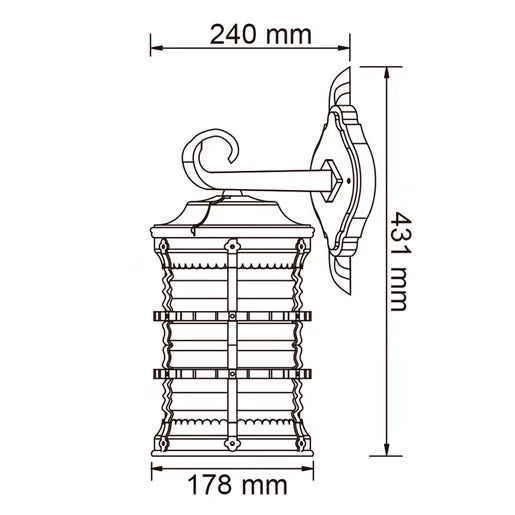 TECNOLITE DECORATIVO MURO 60W BRONCE E26
