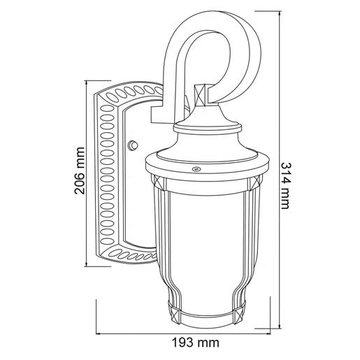 TECNOLITE EXTERIOR MURO S/L100-240VE27 SABINO FTL-6000/BA