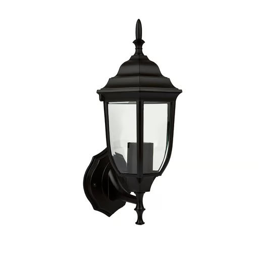 TECNOLITE FAROL PARED CRISTAL CLARO BISELADO P/E26 NEGRO