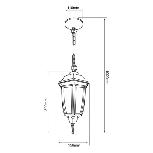 TECNOLITE EXTERIOR SUSPENDIDOS S/L100-240VE27 SANTIAGO FTL-6003/N