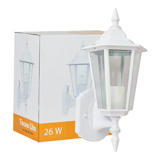 TECNOLITE FAROL PARED CRISTAL BISELADO P/E26 BLANCO