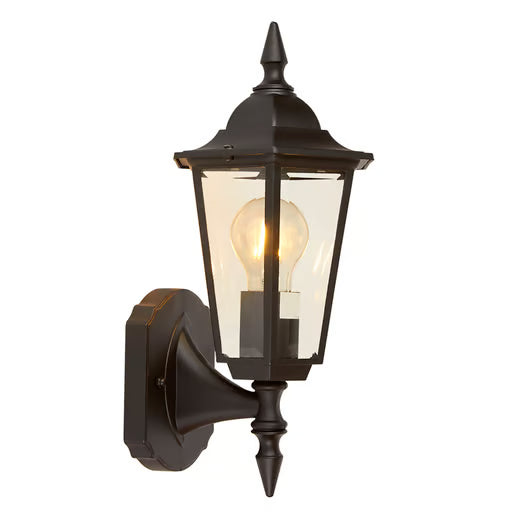 TECNOLITE FAROL PARED CRISTAL BISELADO P/E26 NEGRO
