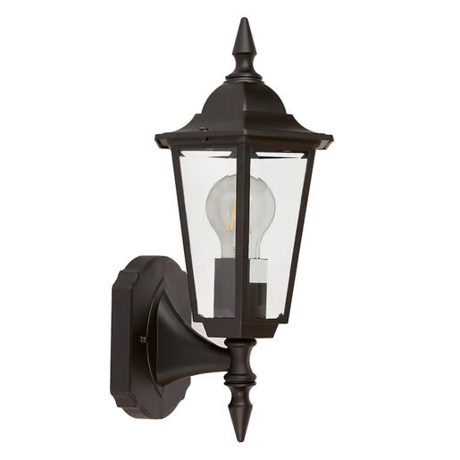 TECNOLITE FAROL PARED CRISTAL BISELADO P/E26 NEGRO
