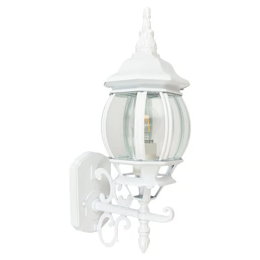 TECNOLITE FAROL PARED COLONIAL CRISTAL CLARO BISELADO BLANCO