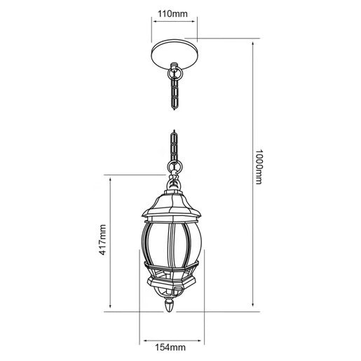 TECNOLITE EXTERIOR SUSPENDIDOS S/L100-240VE27 SIENA II FTL-7356/B
