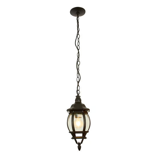 TECNOLITE FAROL COLGANTE COLONIAL CRISTAL BISELADO NEGRO