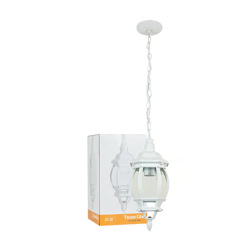TECNOLITE FAROL COLGANTE COLONIAL CRISTAL BISELADO BLANCO