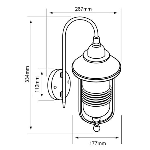 TECNOLITE EXTERIOR MUROS/L20W100-240VE27 BIXA FTL-8202/N