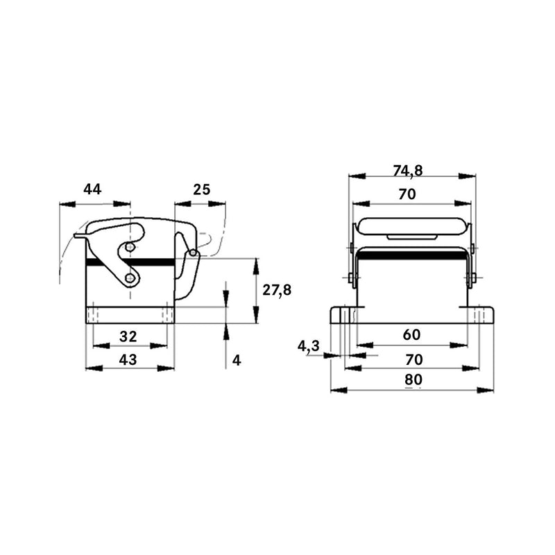 LAPP EPIC HBE6 PANEL MOUNT BASE W/SINGLE