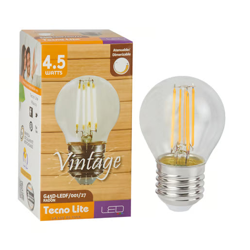 TECNOLITE LAMPARA G45 LED FIL DIM 4.5 E27 2700K RADON G45D-LEDF/001/27