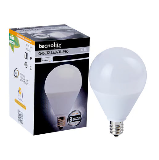 TECNOLITE LAMP LED GLOBO 4W100-240V6500KE12250LM G45E12-LED/4W/65