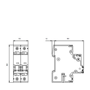 Automático magnetotérmico 400V 15kA 2 polos C 13A T=70 mm