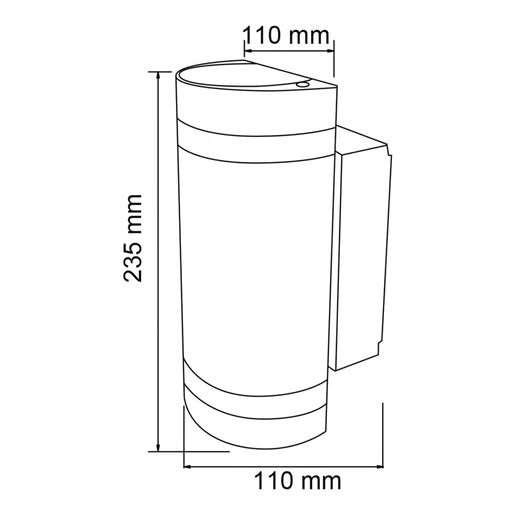 TECNOLITE EXTERIOR MURO S/L100-240VGU10X2 TOLEDO H-1070/S