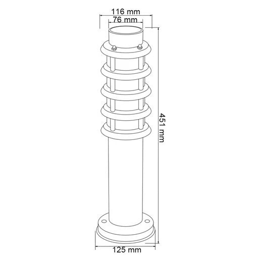 TECNOLITE EXTERIOR MINI POSTES S/L100-240VE27 AMSTERDAM H-430/S