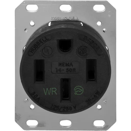 HUBBELL RCPT 3P4W 50A 125/250V 14-50R HBL9450A