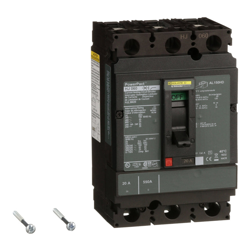 SQUARE D INT TERMOMAG C/ZAPATA 3X20A 65KA 480VAC 250VDC