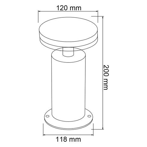 TECNOLITE EXTERIOR MINI POSTES 7W100-240V3000K ALORA I HLED-204/7W/30/S