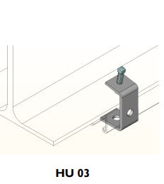 Anclo Herraje para unicanal tipo C 4X4 SKU: HU03