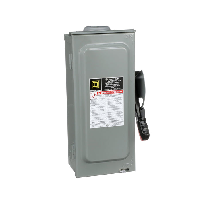 SQUARE D DESCONECT. SERV. PESADO 3P 30AMP S/PORTAFUSIBLE