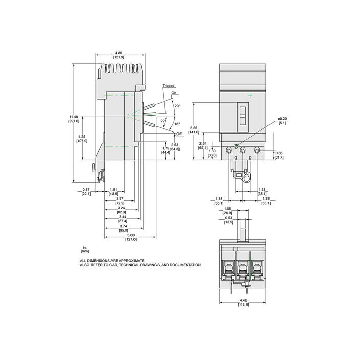 SQUARE D INT TERMOMAG I-LINE 3X175A 35KA 480VAC 250VDC