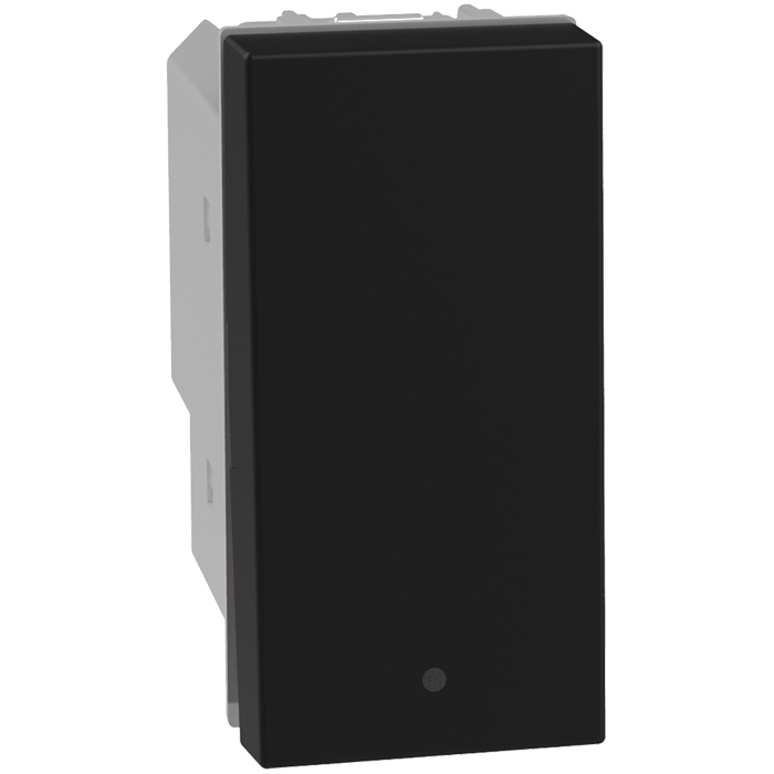 QUINZIÑO GO INTERRUPTOR SENCILLO 15A 127V 1MOD NEGRO — Dimeint.com