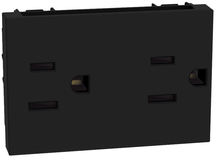 QUINZIÑO GO TOMACORRIENTE DUPLEX 15A 127VAC 2P+T 3MOD NEGRO SKU JB4188QS