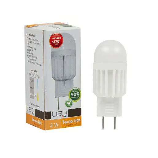 TECNOLITE LAMP LED AMPOLLETA 3W3000KGY6.35180LM JCDD-LED/3W/30