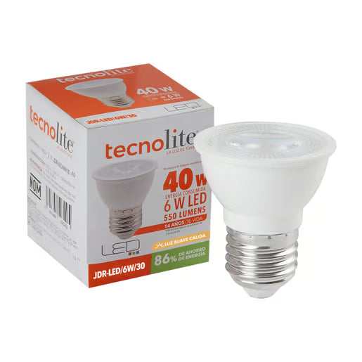 TECNOLITE FOCO JDR LED E-26 6W 127V