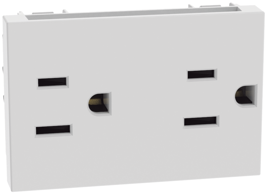 QUINZIÑO GO TOMACORRIENTE DUPLEX 15A 127VAC 2P+T 3MOD BLANCO SKU JW4188QS