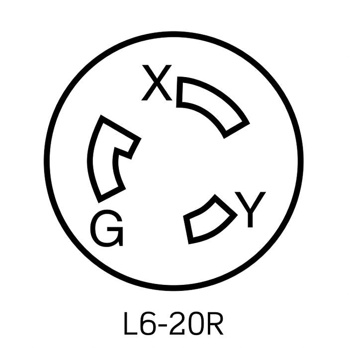 LEVITON TOMA MVUELTA 2P+T 20A 250VAC L6-20