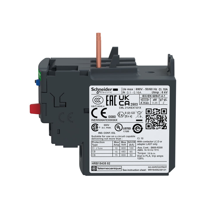 TELEMEC RELEVADOR SOBRECARGA 0.16-0.25A D09...D38