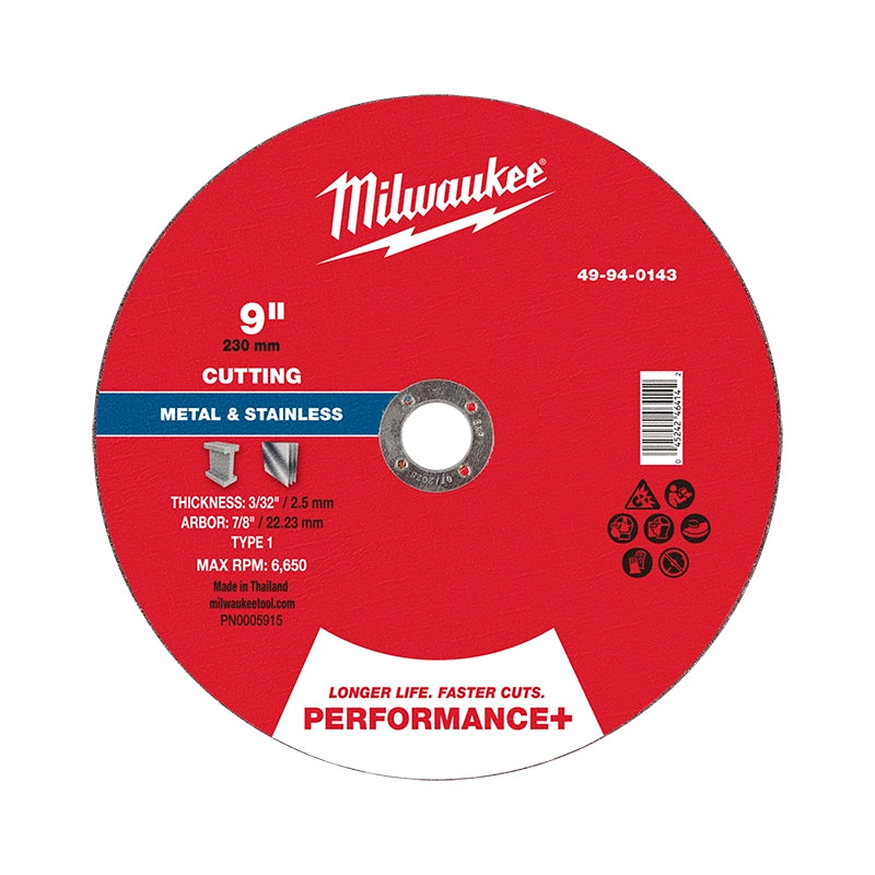 MILWAUKEE DISCO DE CORTE METAL PERFORMANCE 4.5X.045X7/8
