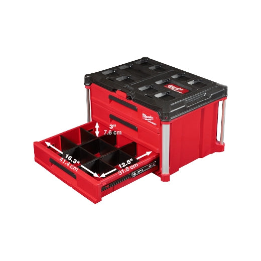 MILWAUKEE CAJA DE HERRAMIENTAS PACKOUT 3 CAJONES