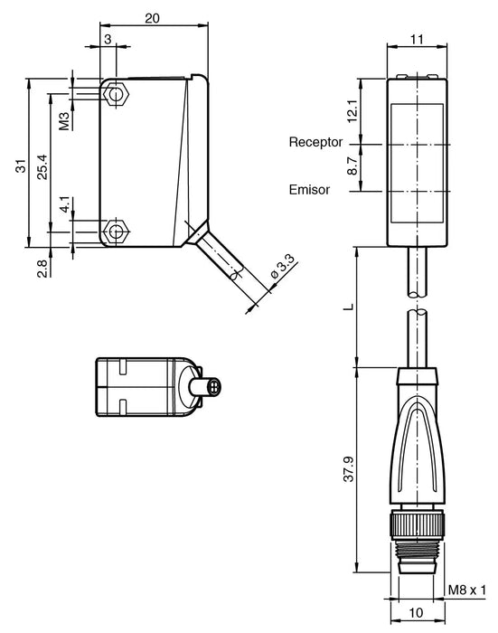 PEPPERL PHOTOELECTRIC SENSOR ML100-55-103-115A