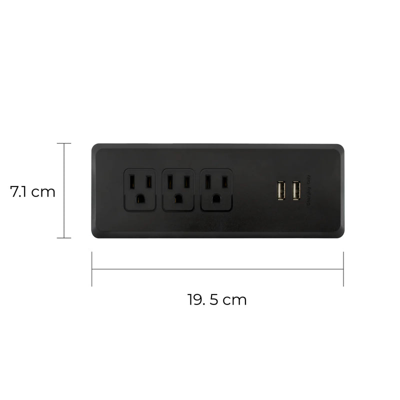 ESTEVEZ MULTIFUNCIONAL CONTACTO PARA MESA COLOR NEGRO 3X2P+T Y 2X