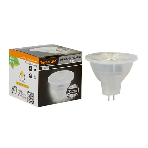 TECNOLITE FOCO MR16 LED 3W 100-240V 6500K 250LM