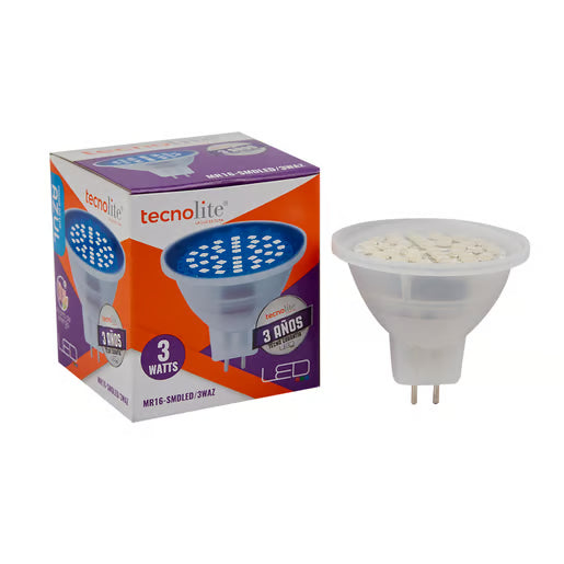 TECNOLITE FOCO MR16 LED 3W AZU