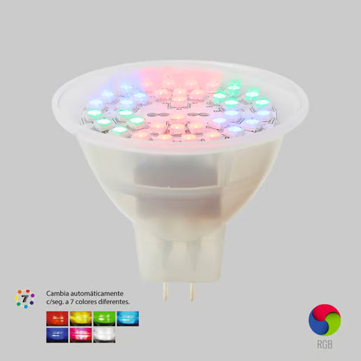 TECNOLITE FOCO MR16 LED 3W RGB 127V