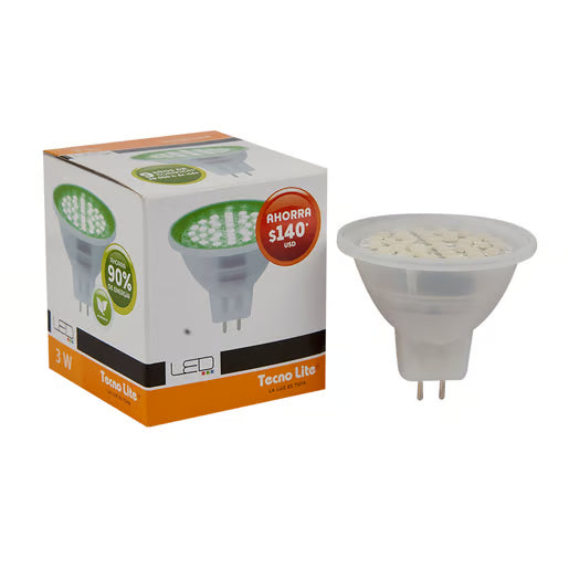 TECNOLITE FOCO MR16 LED 3W VERDE