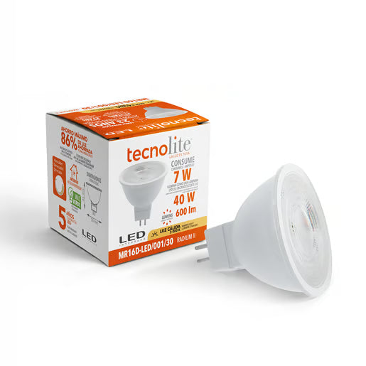 TECNOLITE FOCO MR16 LED 7W 3000K 600LM RADIUM II