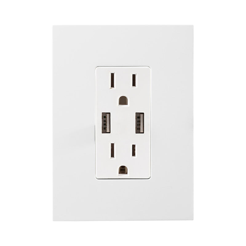 ORIGEN CONTACTO DUPLEX 2P T 2USB CON PLACA BLANCO