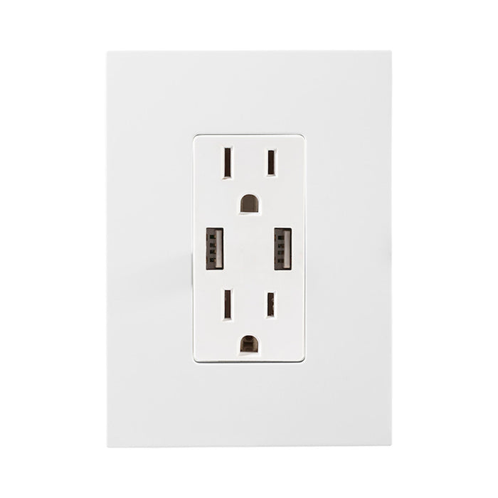 ORIGEN CONTACTO DUPLEX 2P T 2USB CON PLACA BLANCO
