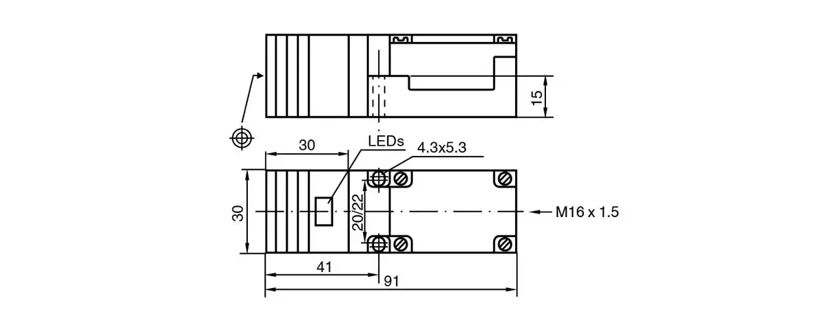 PEPPERL INDUCTIVE SENSOR NJ15-M1K-A2 222494