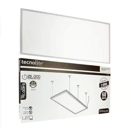 TECNOLITE INTERIOR SUSP LED60W100-240V4000K5400LM DOMUS III PAN-LED/60/40/S