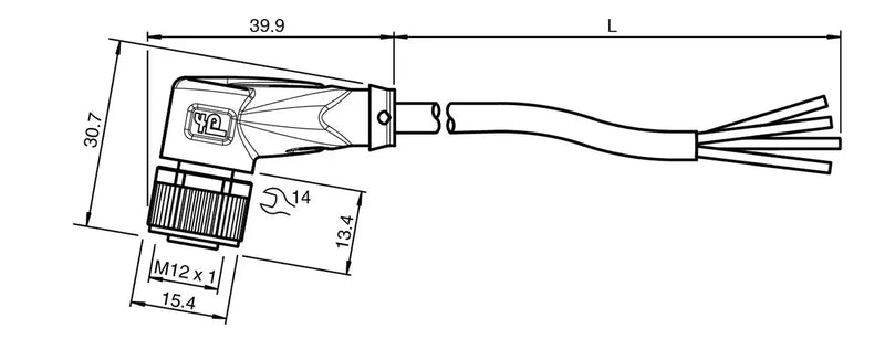 PEPPERL M12 SCREW CORDSET WO SHLD/LED