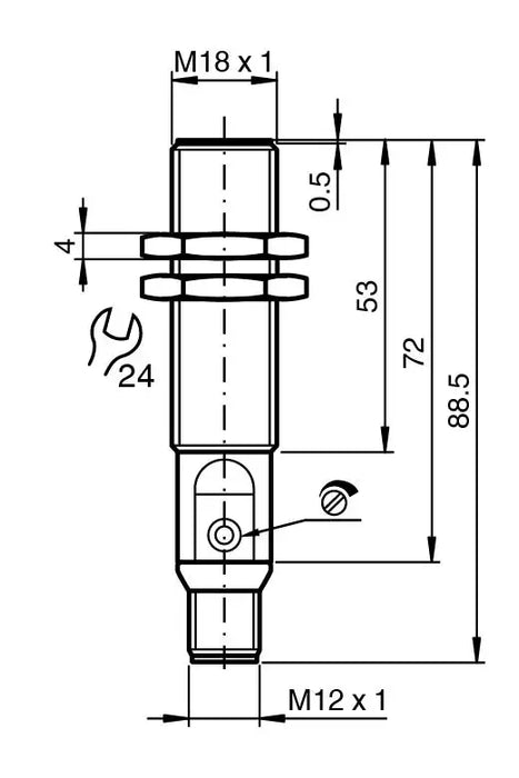 PEPPERL SENSOR CAPACITIVO M18 SN 8MM PNP NA CONECTOR M12 4P 23703