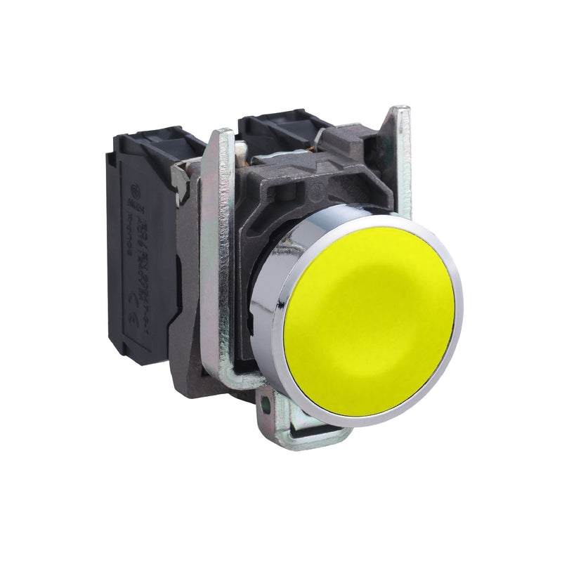 TELEMEC PULSADOR RASANTE 22.5 MM AMARILLO