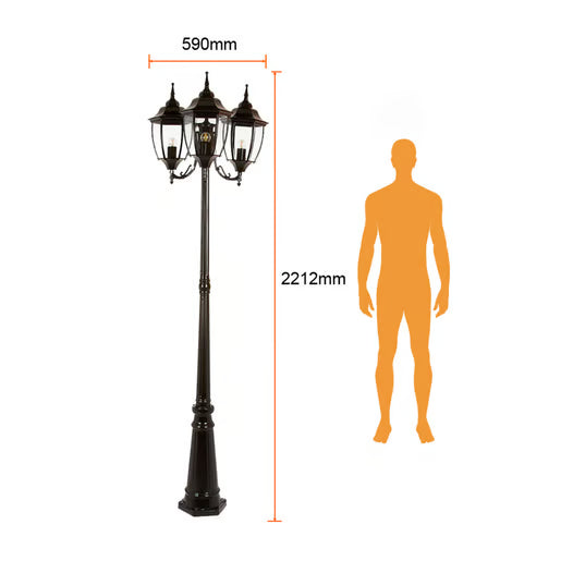 TECNOLITE EXTERIOR POSTES S/L100-240VE27X3 BADALONA PFT-6004-3/N