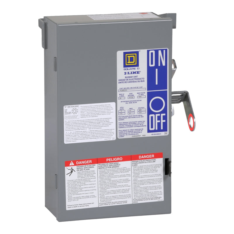 SQUARE-D INTERRUPTOR PLUG IN FUSE 30A 4P+G 600V